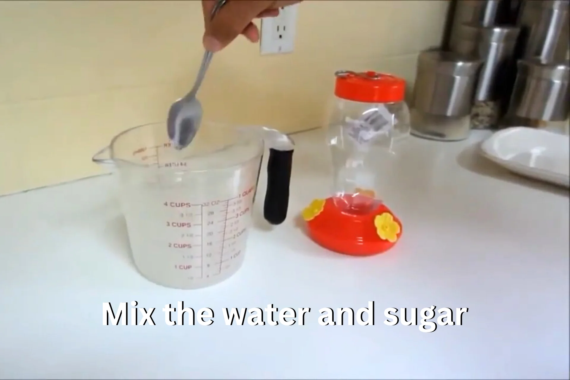 How to Make Hummingbird Nectar like in flower at Home % Mix the mixture of sugar and water