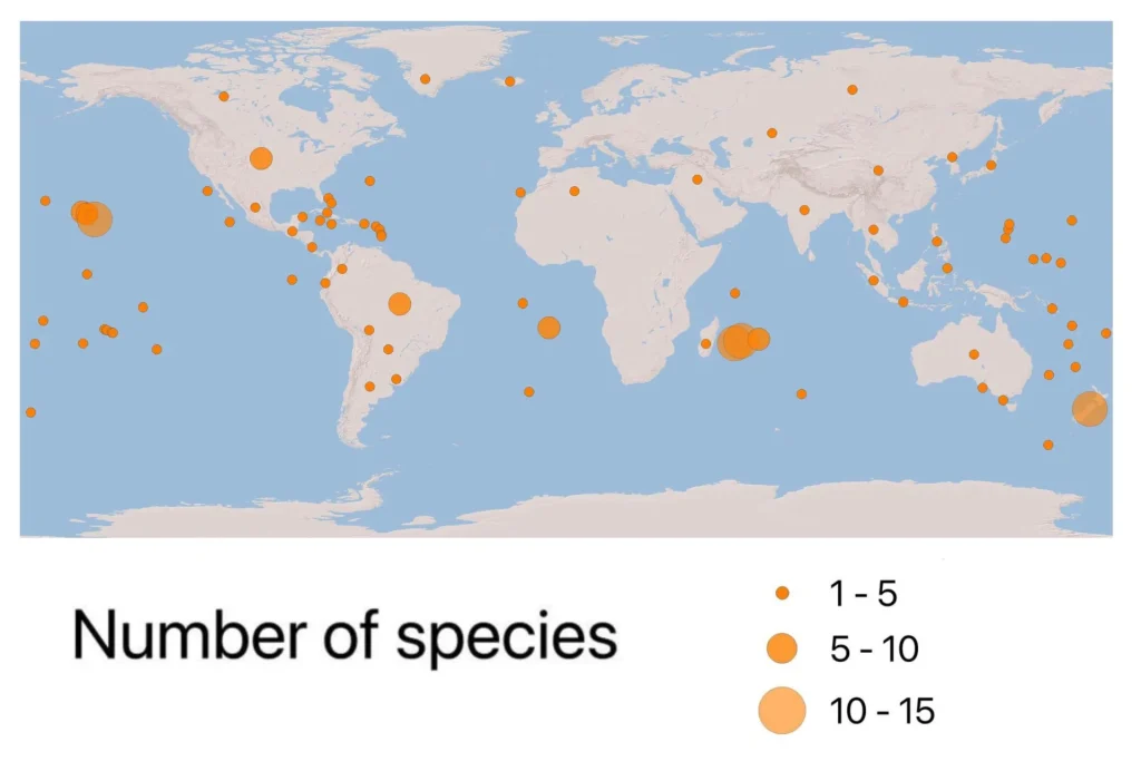 A Review on Understanding Bird Extinction And Traits That Put Birds at Risk % A map of global bird loss since 1500